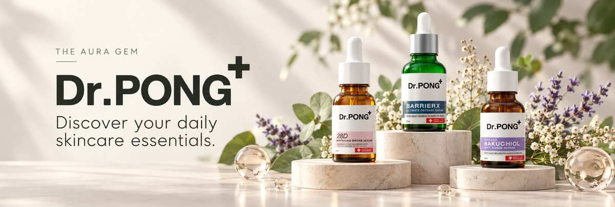 Dr. PONG collection banner – Discover your daily skincare essentials.