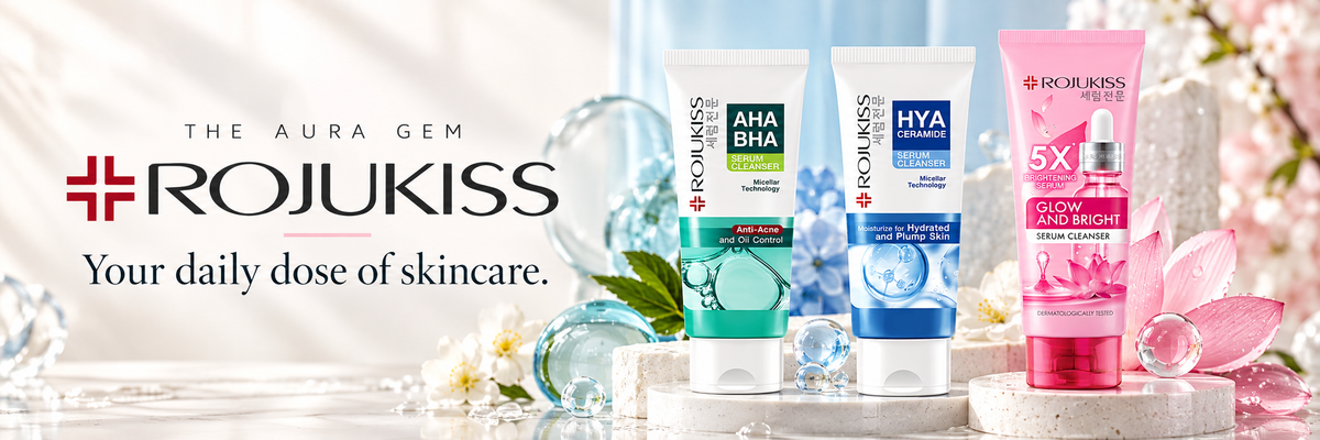 ROJUKISS collection banner – Your daily dose of skincare.