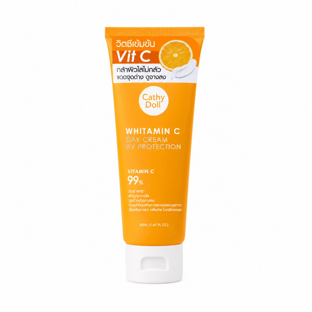Cathy Doll Whitamin C Day Cream UV Protection 50ml tube front view on white background